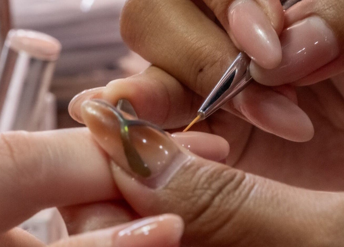 Nail art in progress at Rosie's Nail Bar - Canggu, Badung, Indonesia, ID, showcasing precision beauty care.