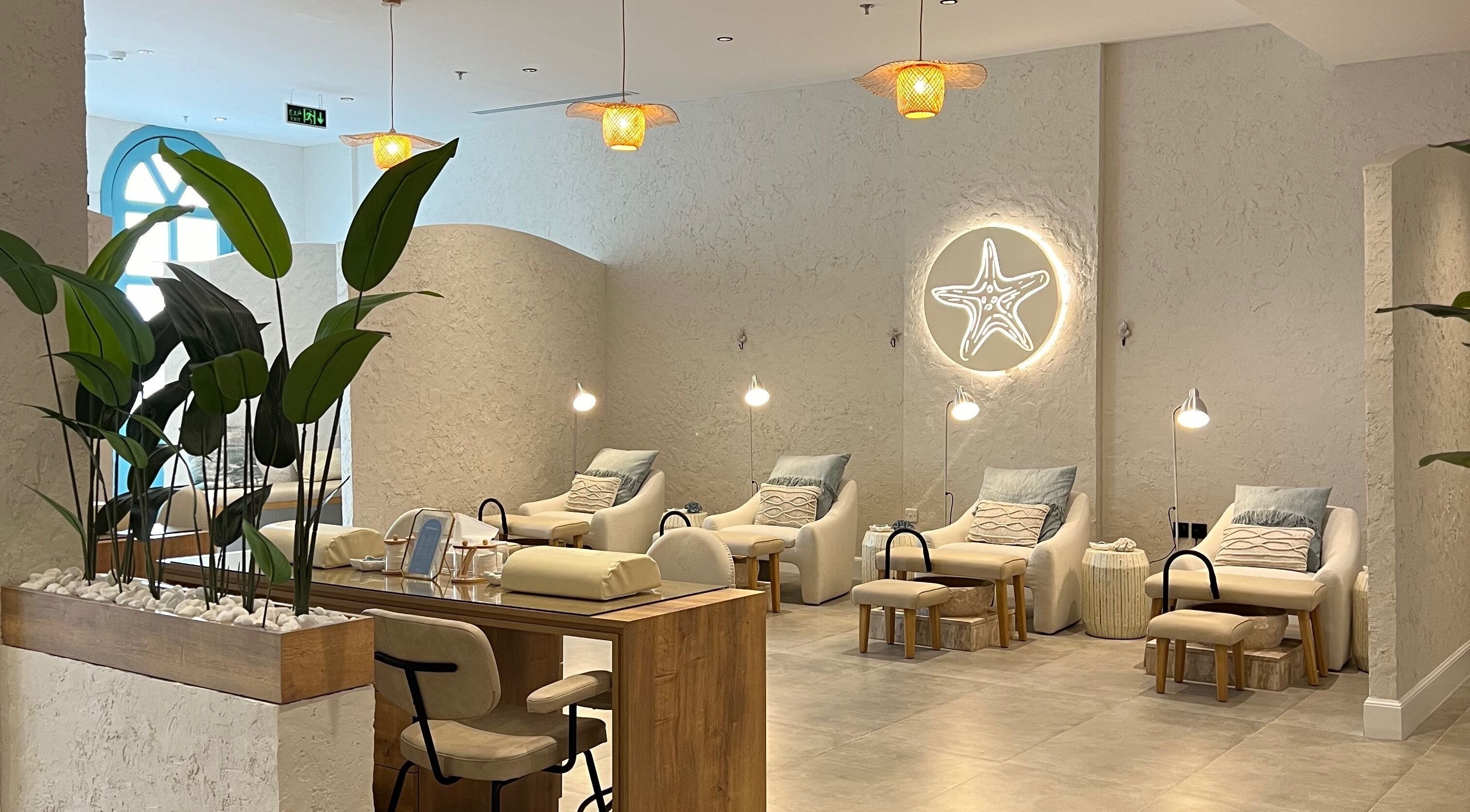 Relaxing spa interior at Sea Beauty Lounge, Riyadh, Riyadh Province, SA featuring cozy seating and soft lighting.