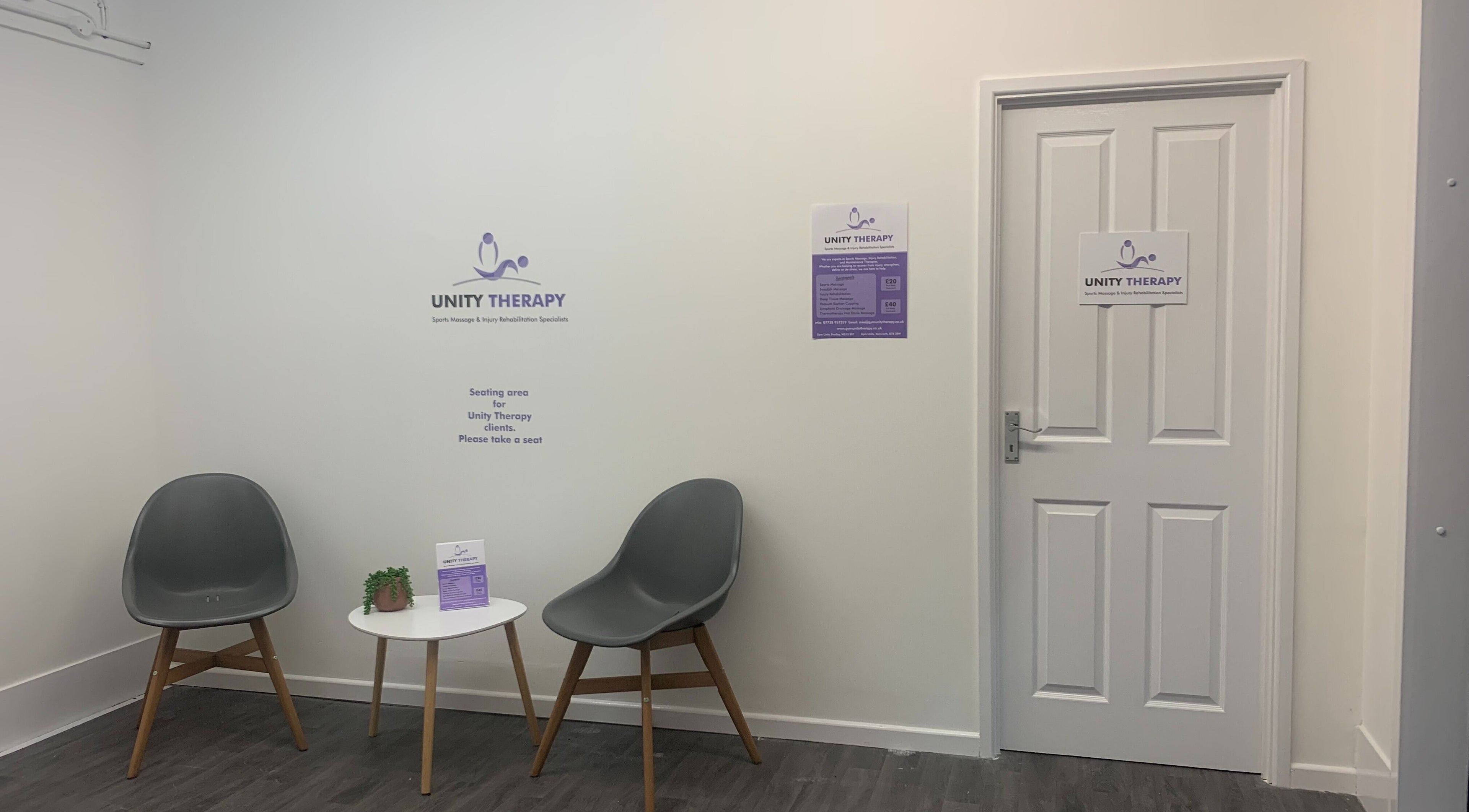 Cozy seating area at Unity Therapy - Tamworth - B78 3RW, Fazeley, England, GB with modern chairs and decor.