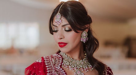 Elegant bridal makeup with intricate jewelry at Makeup by Elisha Simon, Northampton, England, GB.