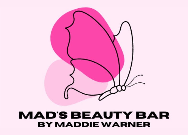 MAD'S BEAUTY BAR logo with butterfly design in Gregory Hills, New South Wales, AU.
