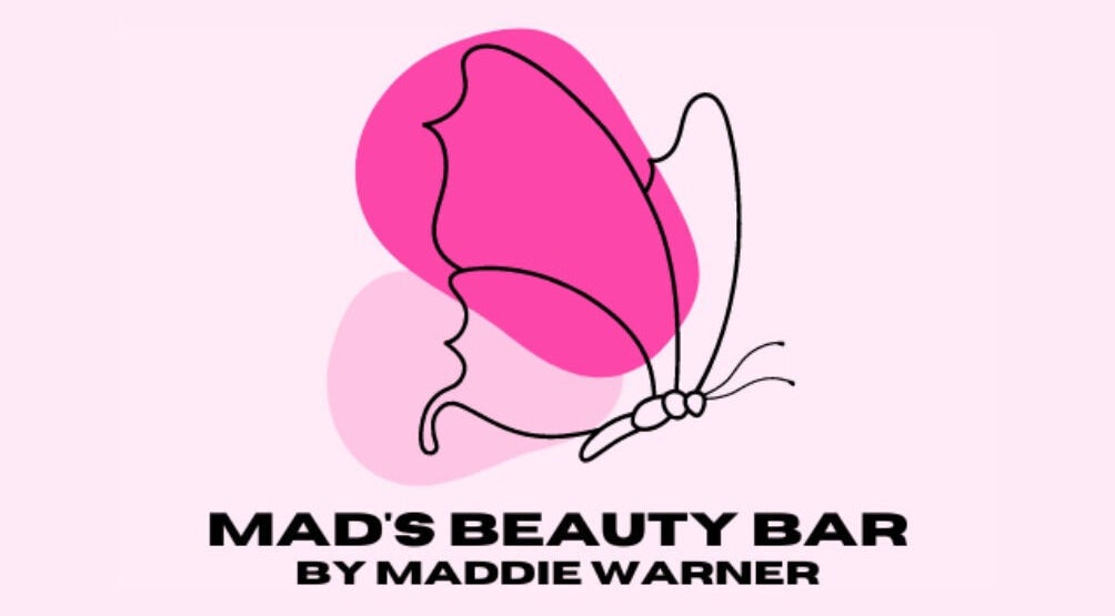 MAD'S BEAUTY BAR logo with butterfly design in Gregory Hills, New South Wales, AU.