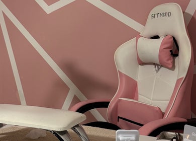 Stylish pink chair in Larissa Albernaz, Gort, County Galway, IE, perfect for beauty treatments.