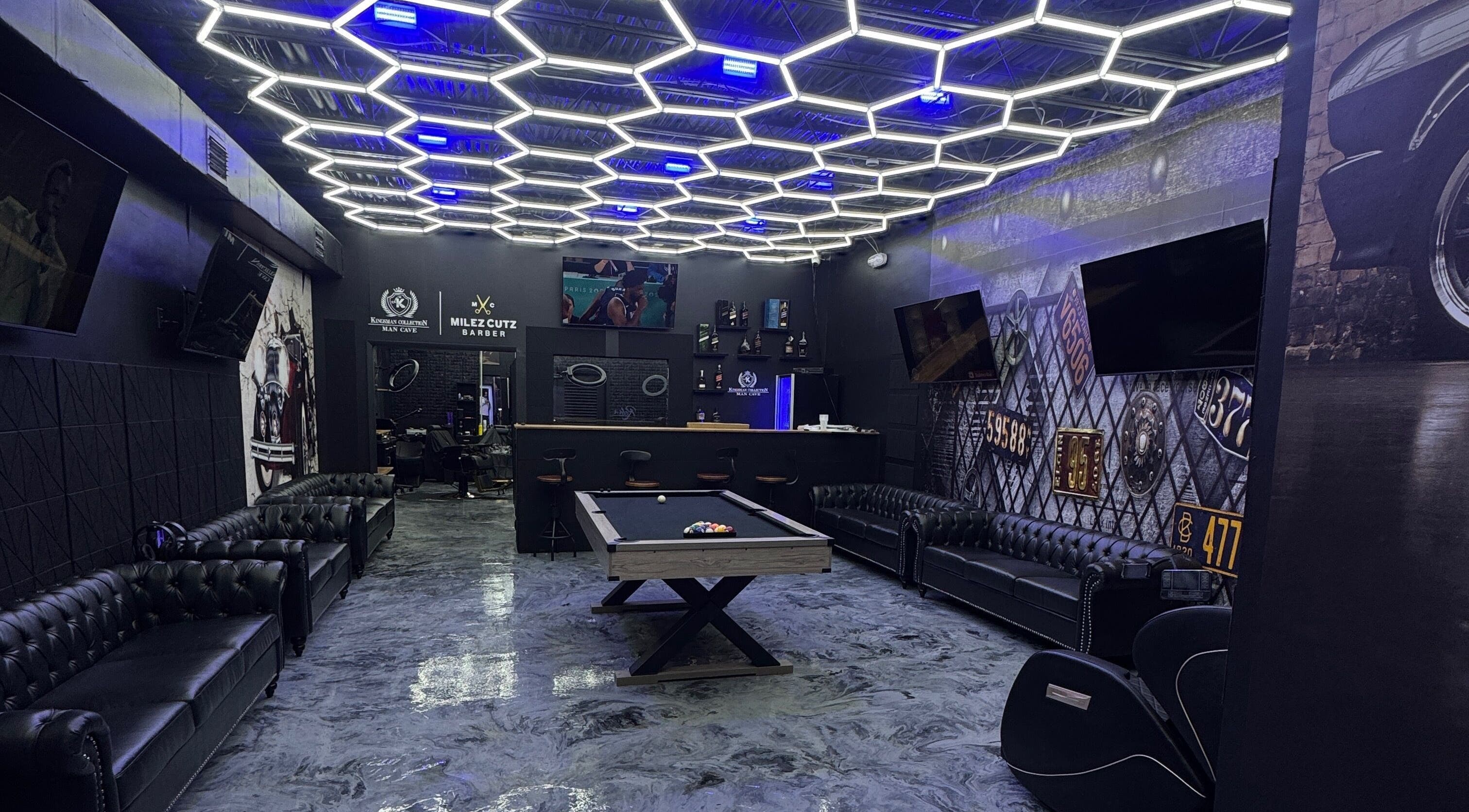 Stylish interior of Milez Cutz in Nassau, New Providence, BS, featuring modern decor and comfortable seating.