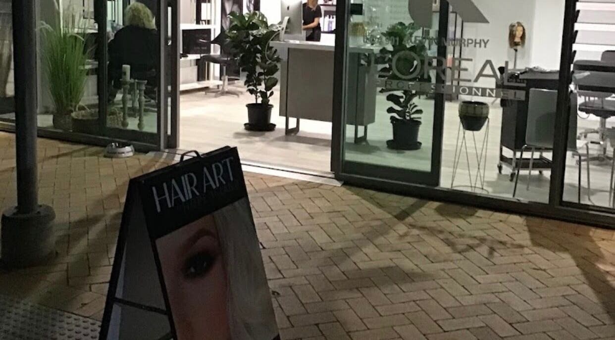 Entrance of Glam Lab X Hair Art Hope Island showcasing modern decor in Hope Island, Queensland, AU.