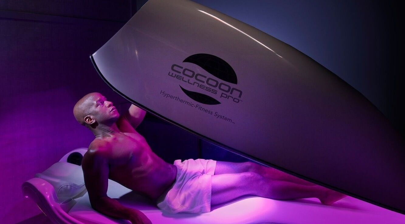 Relaxing in the Cocoon Wellness Pro at Inside Out Infrared Wellness - Cairns, Aeroglen, Queensland, AU.
