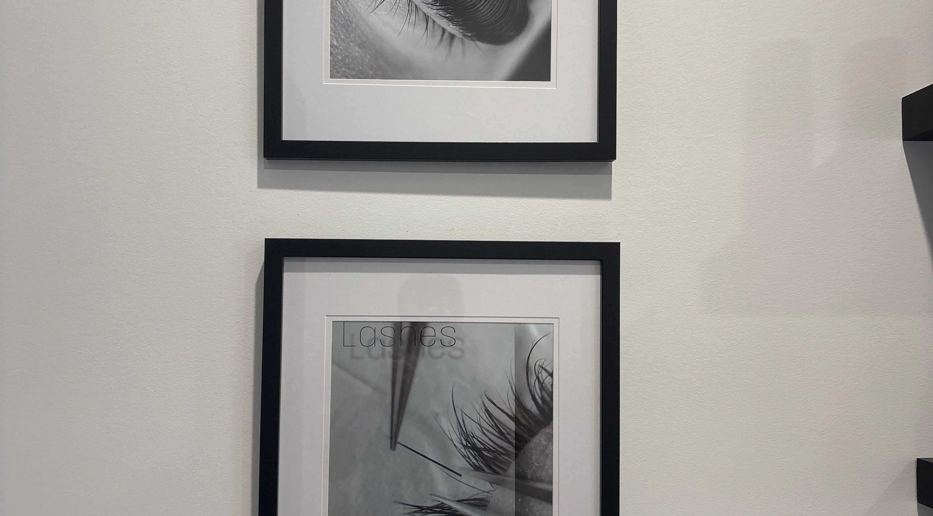 Framed eyelash art at Illusive Beauty, Nirimba, Queensland, AU, showcasing elegance and style.