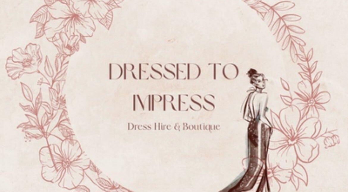 Dressed to Impress logo with floral design in Newry, Northern Ireland, GB. Dress Hire & Boutique