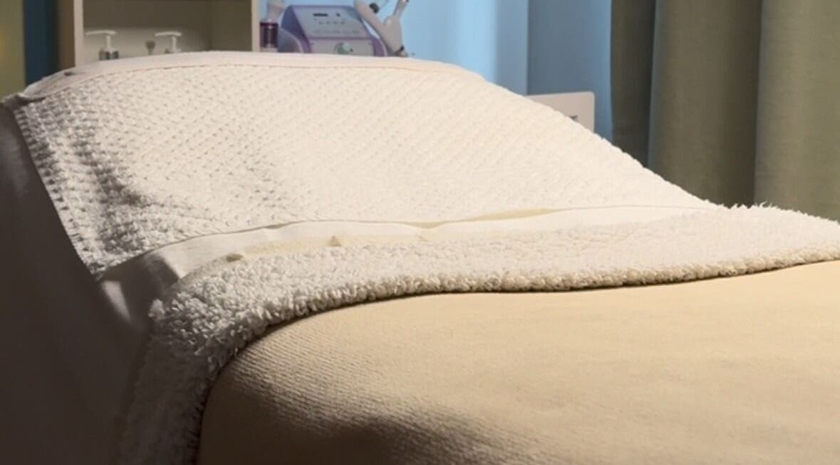 Relaxing treatment bed at After Glow by Liv, Worsley, England, GB offers ultimate comfort.