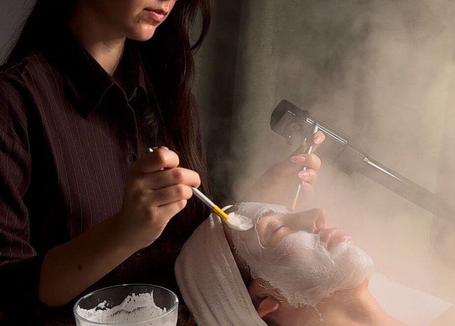 Luxurious facial treatment in progress at After Glow by Liv, Worsley, England, GB.