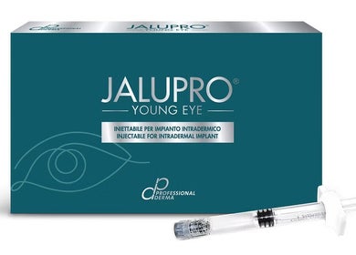 Jalupro Young Eye syringe at Skintap, London, England, GB for skin rejuvenation treatment.