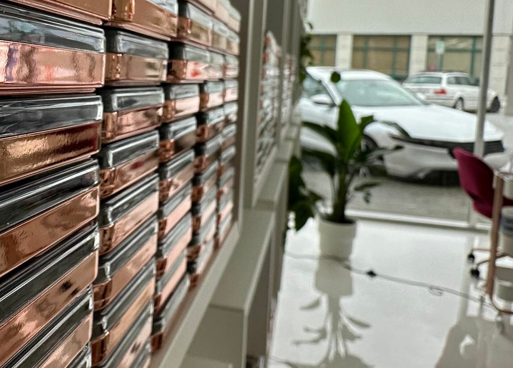 Elegant product display at Bordo Lash Lounge and Academy Ltd. in Maple Ridge, British Columbia, CA.