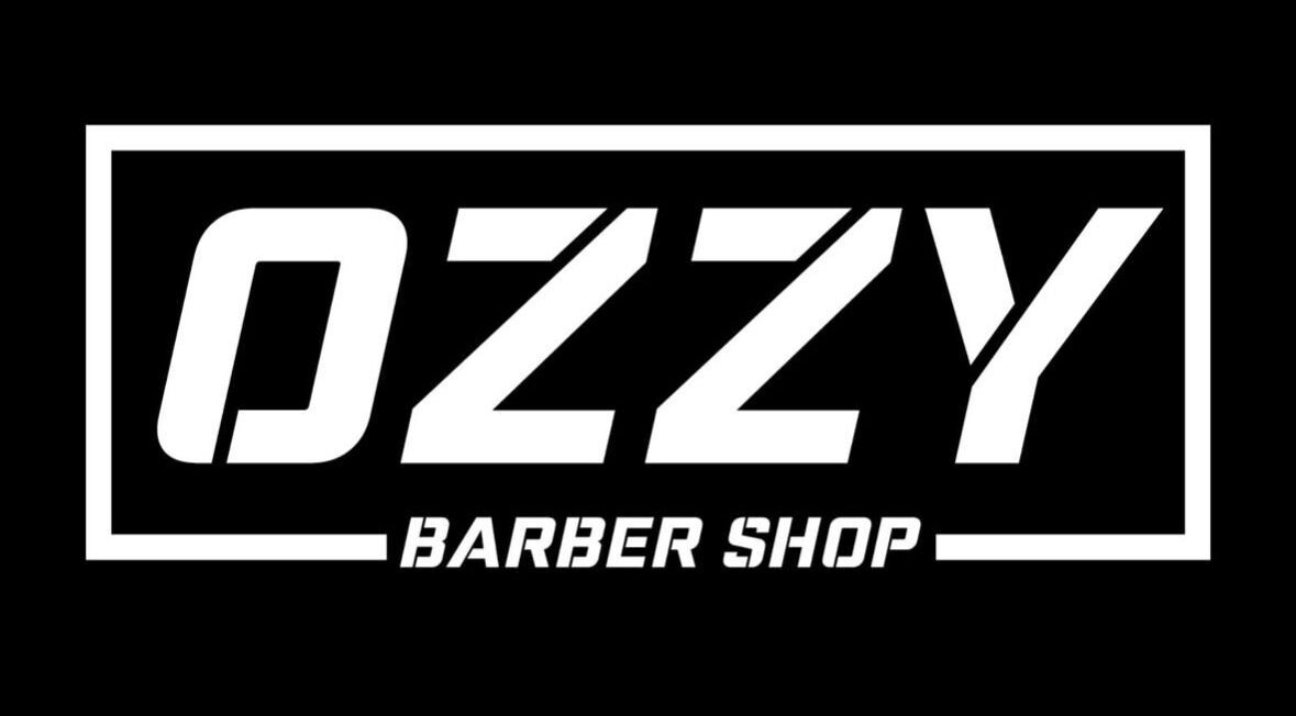 Лого на Barber Ozzy в Димитровград, Хасково, BG на черен фон.