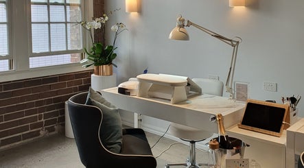 Elegant nail station at Polished Atelier, Surry Hills, Sydney, New South Wales, AU, featuring modern decor.