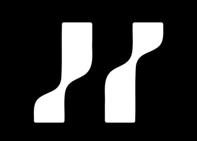 Stylish black and white monogram logo of Huffaz Hairstudio, Kapar, Selangor, MY.
