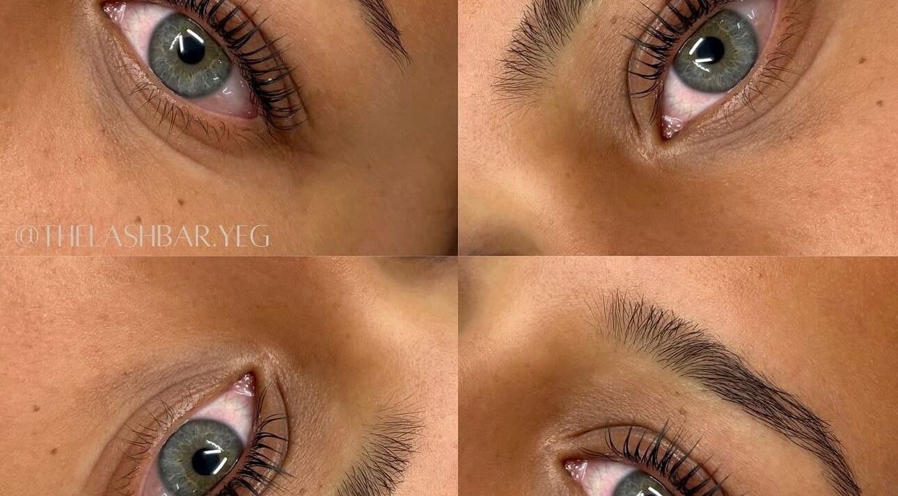 Close-up of beautifully styled lashes at The Lash Bar, Edmonton, Alberta, CA showcasing expert artistry.
