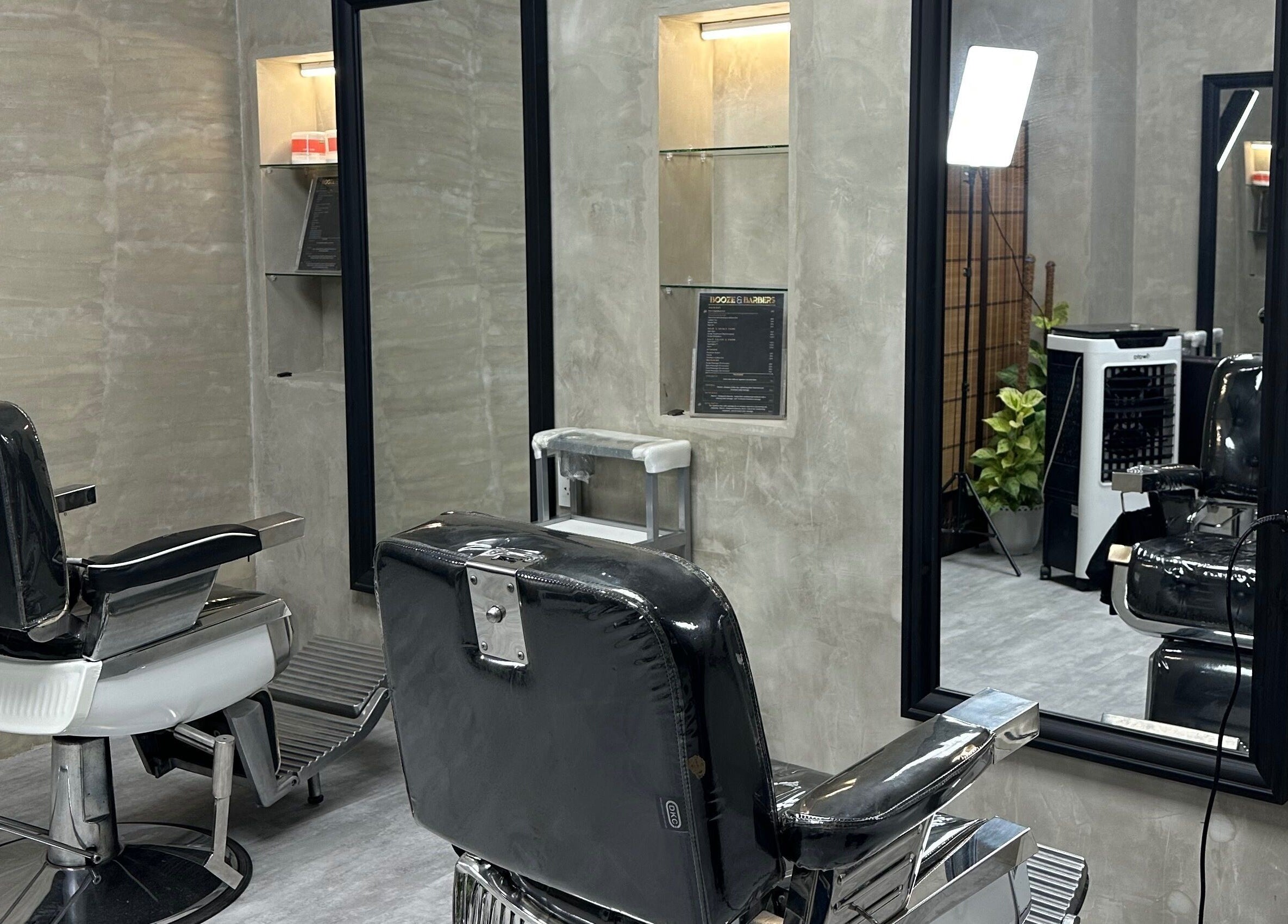 Chic barber chairs and mirrors at La Trinidad Branch, La Trinidad, Benguet, PH store.