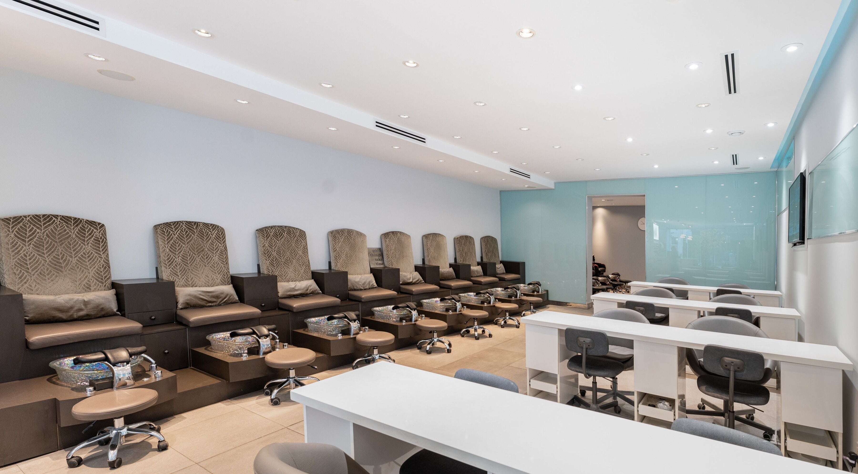 Luxurious seating area at Star Nails & Spa, Toronto, Ontario, CA for relaxing beauty treatments.
