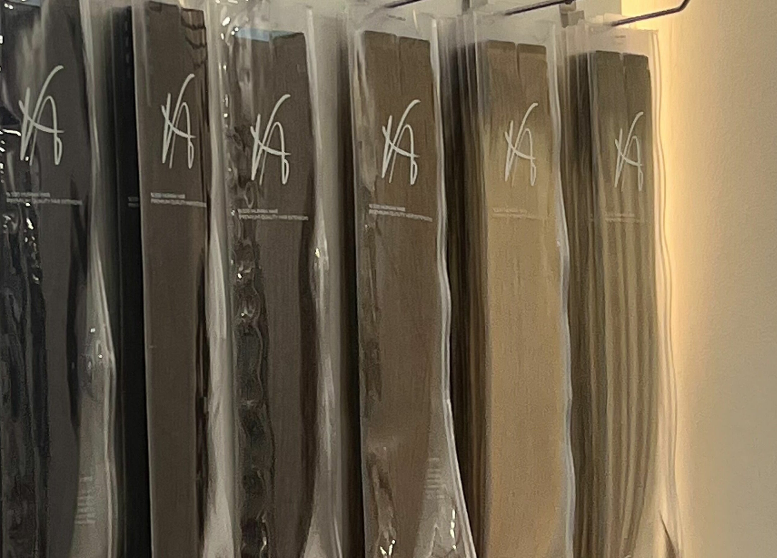 Premium hair extensions on display at Karim And Amin Hair and Beauty Salon, Tecom in Dubai, Dubai, AE.