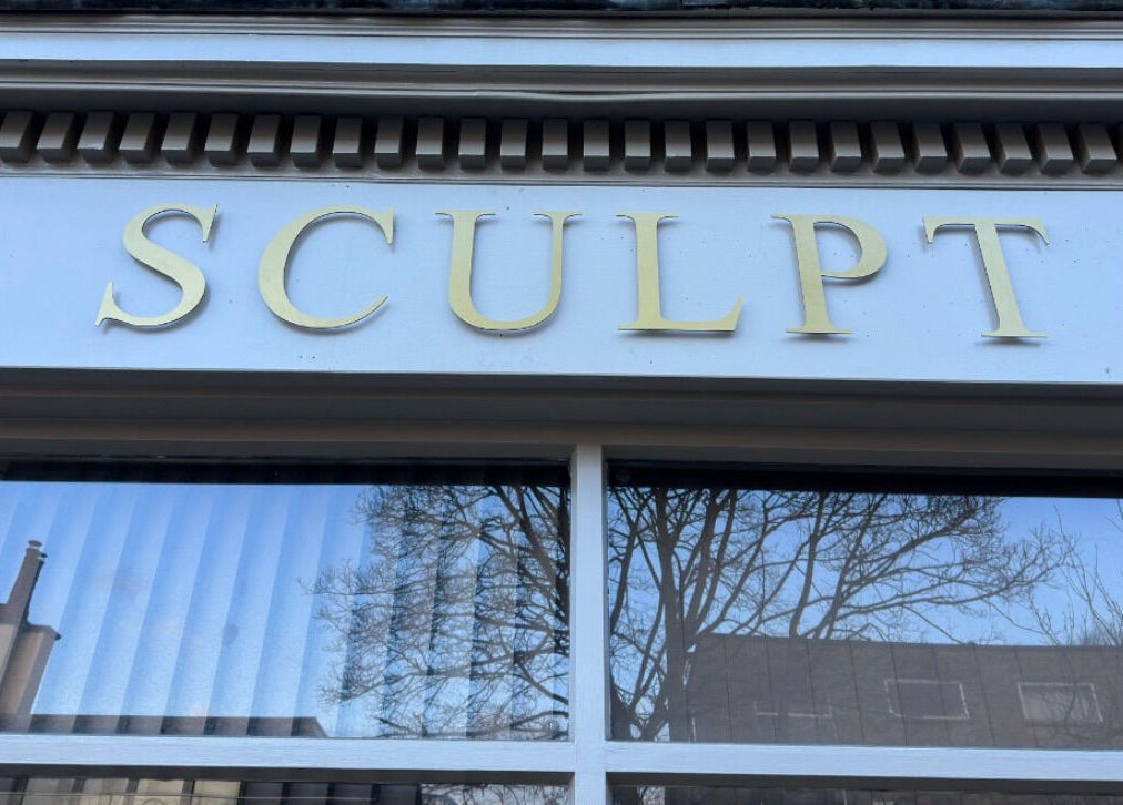 Exterior view of Sculpt at Cleckheaton, elegant signage in Cleckheaton, England, GB.