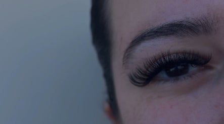 Close-up of eyelash extensions at MMBW Industry, Ventura, California, US.
