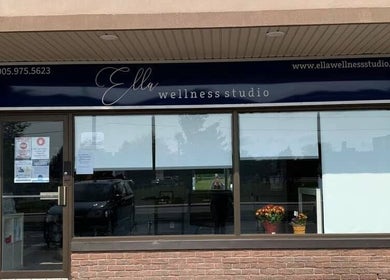 Front view of Ella Wellness Studio, Hamilton, Ontario, CA showcasing entrance and signage.