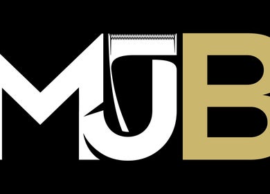 Mjay The Barber logo in bold style, Nottingham, England, GB.