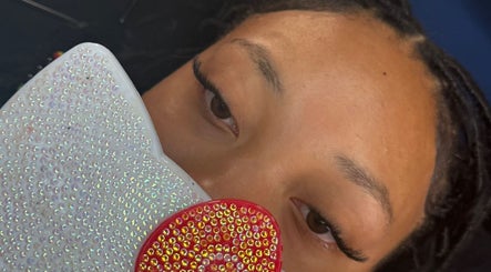 Close-up of eyelash extensions at The Luxe Studio, Bridgetown, Saint Michael, BB showcasing detailed artistry.
