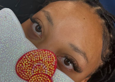 Close-up of eyes with elegant lashes at The Luxe Studio in Bridgetown, Saint Michael, BB.