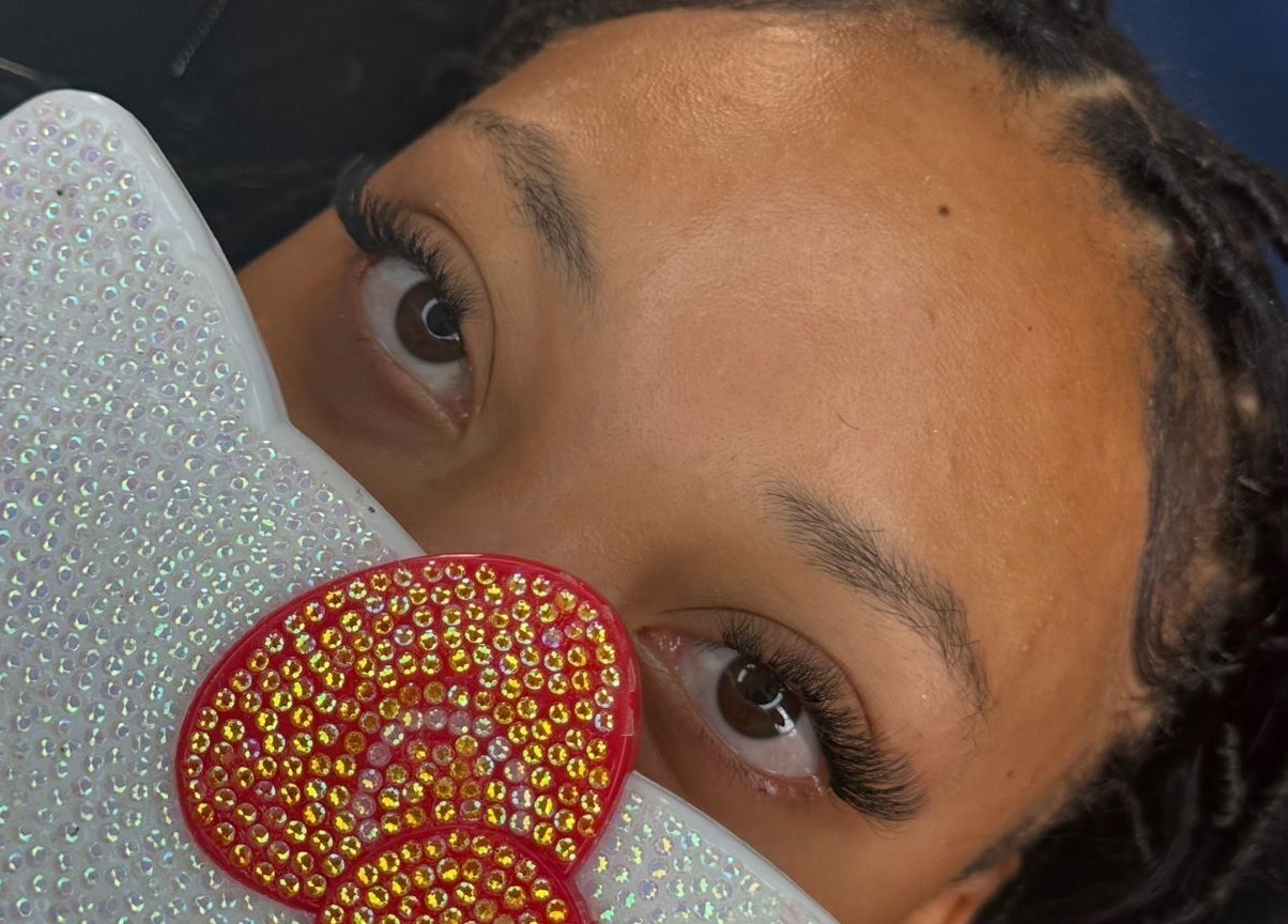 Close-up of eyes with elegant lashes at The Luxe Studio in Bridgetown, Saint Michael, BB.