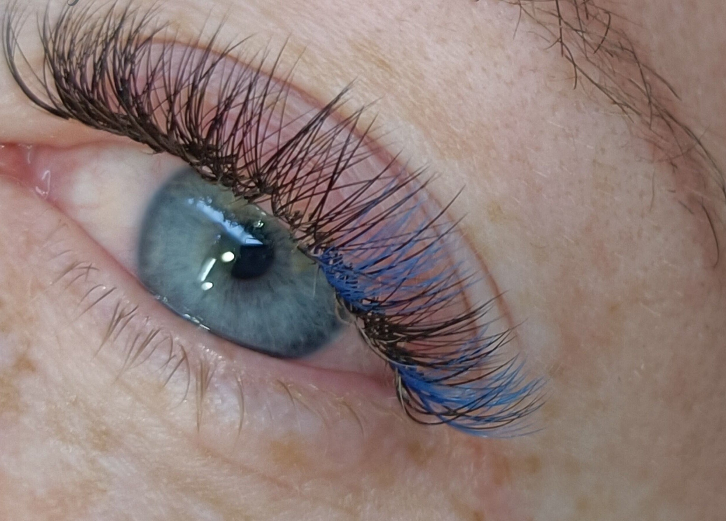 Close-up of blue lash extensions at Bella Rose by Debbie, Lathlain, Western Australia, AU.