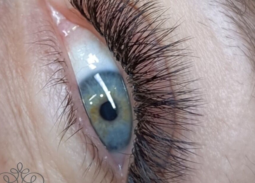 Close-up of enhanced eyelashes at Bella Rose by Debbie, Lathlain, Western Australia, AU.