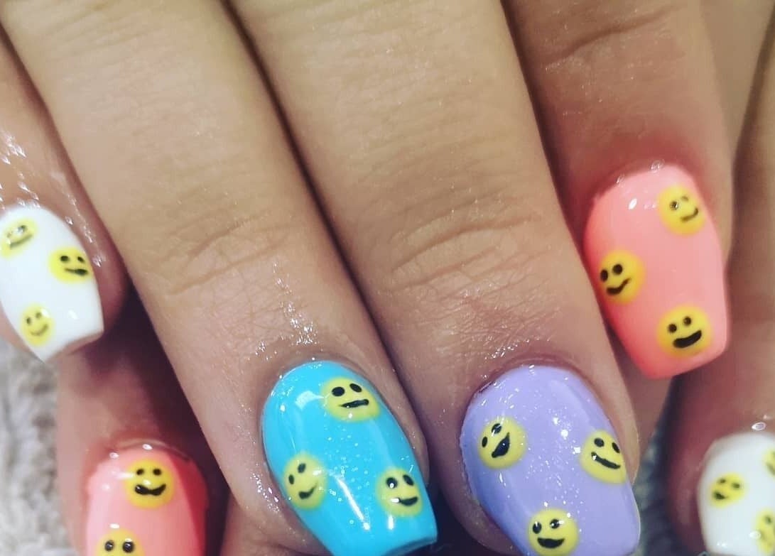 Colorful emoji-themed nail art at Bella Rose by Debbie, Lathlain, Western Australia, AU, perfect for joyful expression.