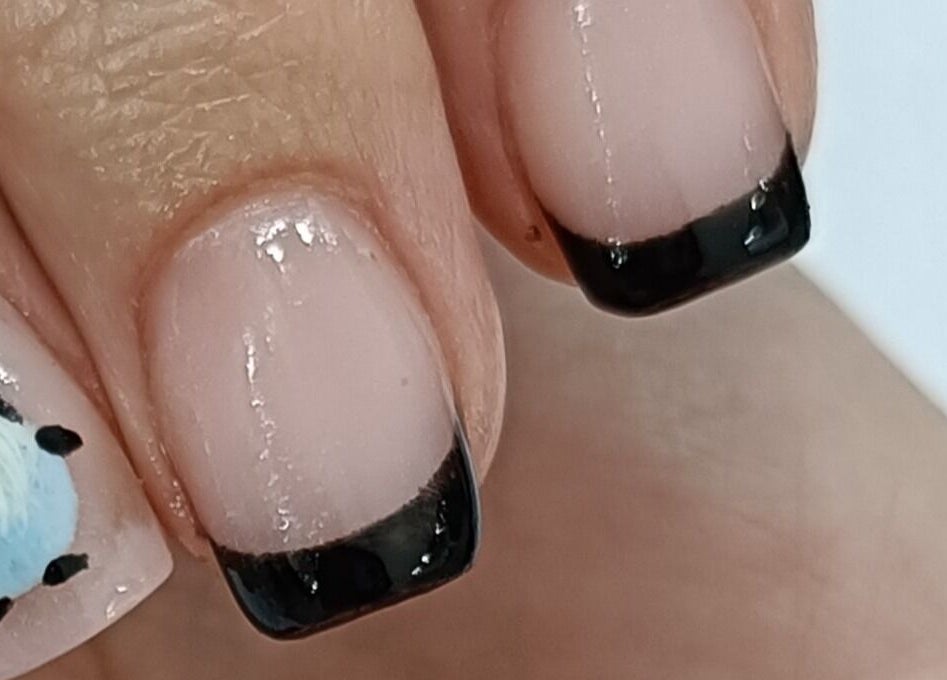 Stylish French manicure with creative design at Bella Rose by Debbie, Lathlain, Western Australia, AU.