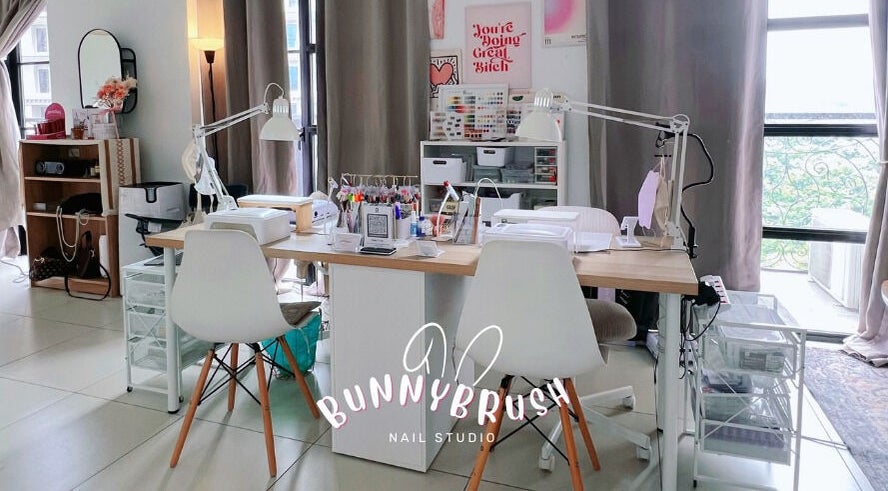 Bunny Brush Nail Studio in Petaling Jaya, Selangor, MY, with modern nail stations and elegant decor.