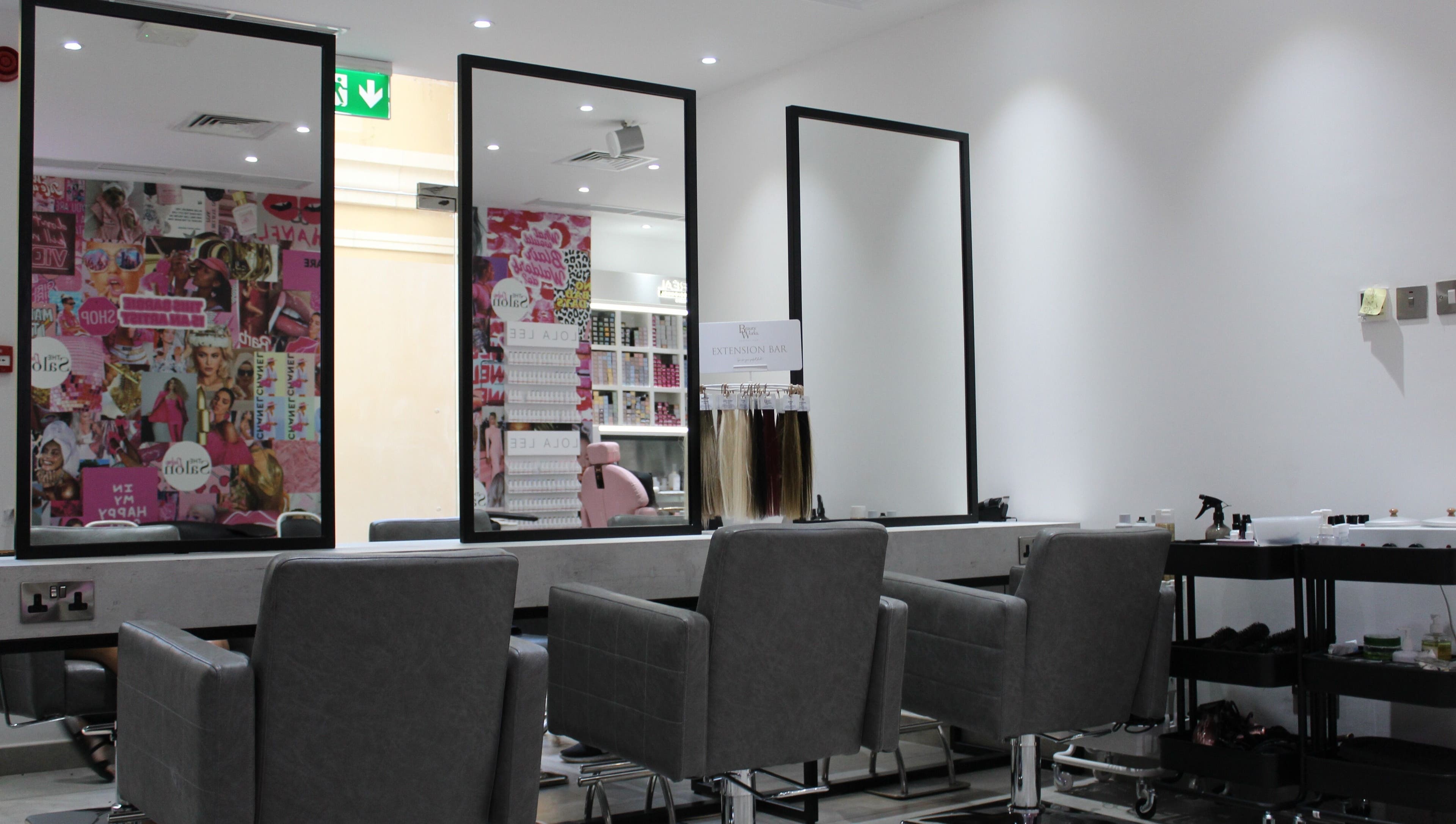 Modern salon interior with styling chairs at The Salon at Yin Yang JBR, Dubai, AE. Elegant and inviting atmosphere.