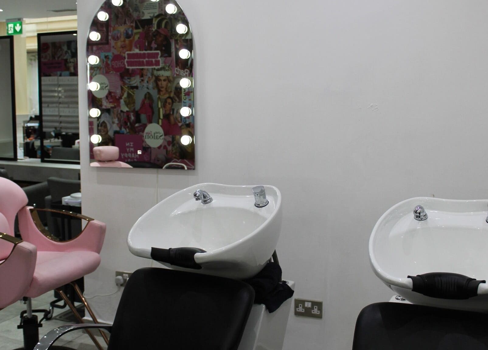 Elegant styling chair and washbasin at The Salon at Yin Yang JBR, Dubai, AE.