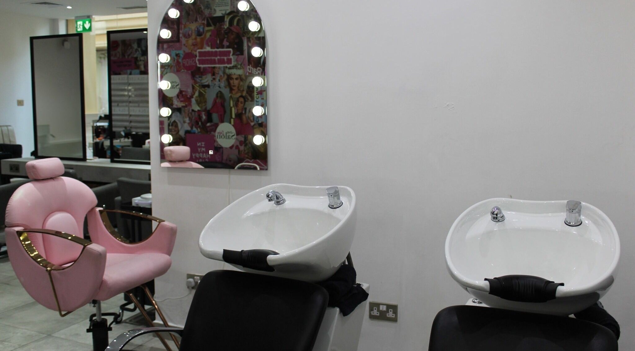 Elegant styling chair and washbasin at The Salon at Yin Yang JBR, Dubai, AE.