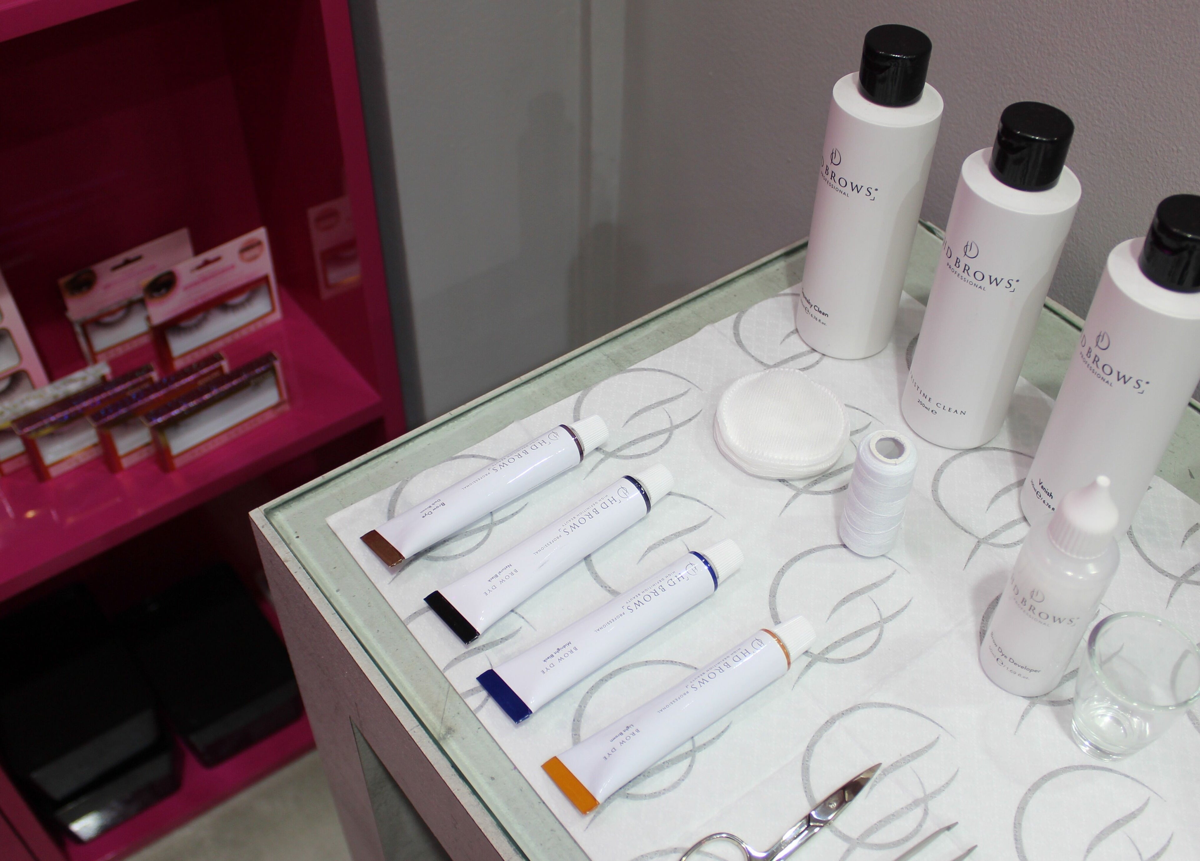 Beauty products displayed at The Salon at Ocean View Hotel JBR, Dubai, AE.