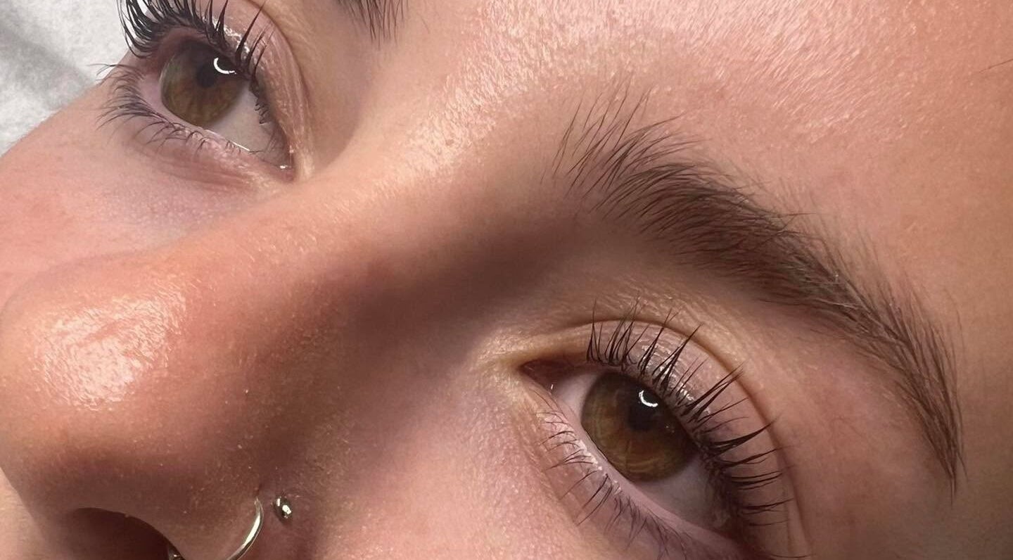 Close-up of enhanced lashes at The Nail and Beauty Lounge, Weston-super-mare, GB.
