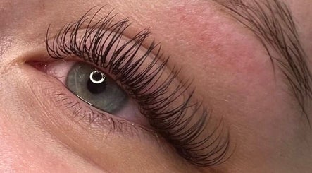 Close-up of eyelash extensions at The Nail and Beauty Lounge, Weston-super-mare, GB.