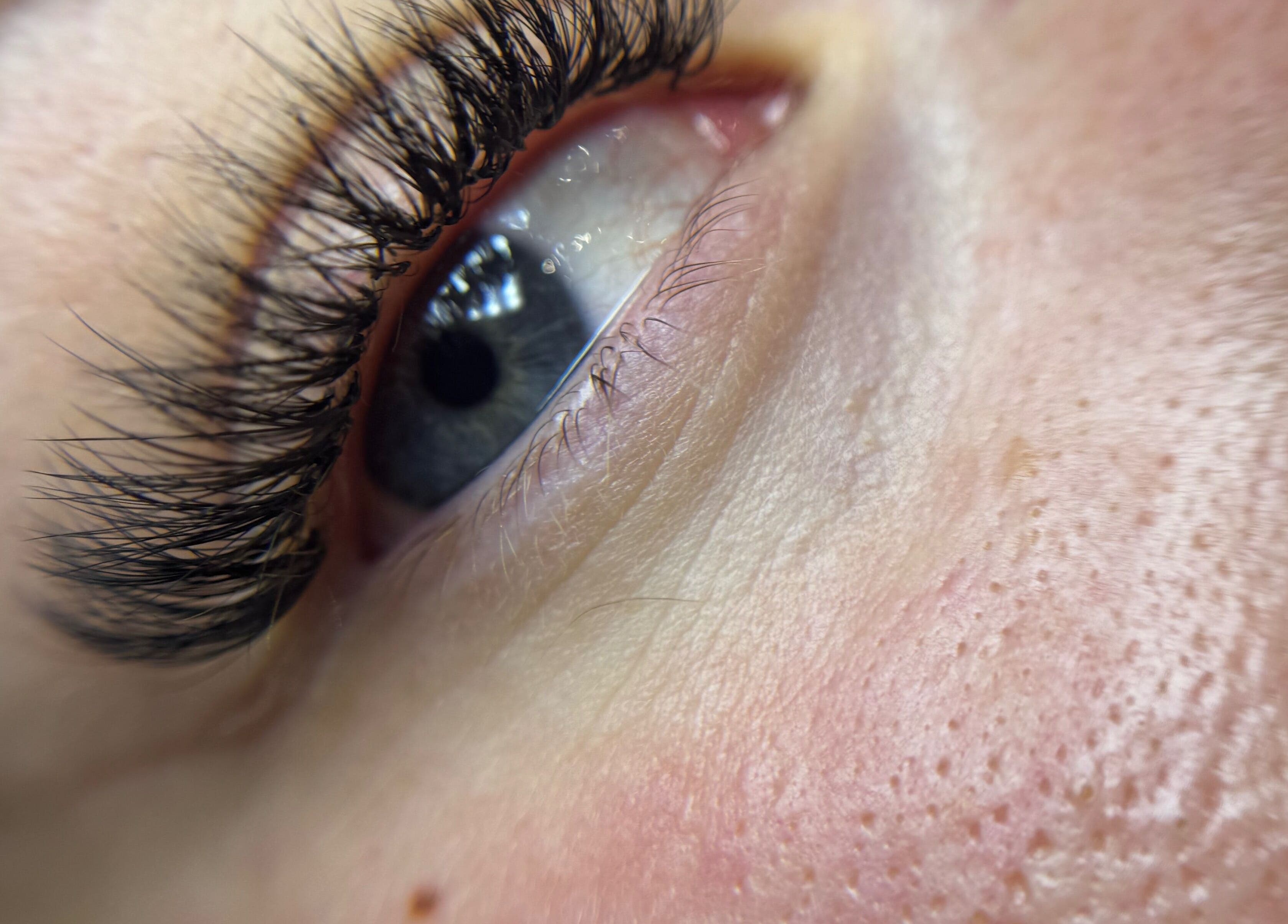 Close-up of styled lashes by By Tara-Jayne in Bridgwater, England, GB showcasing detailed eyelash artistry.