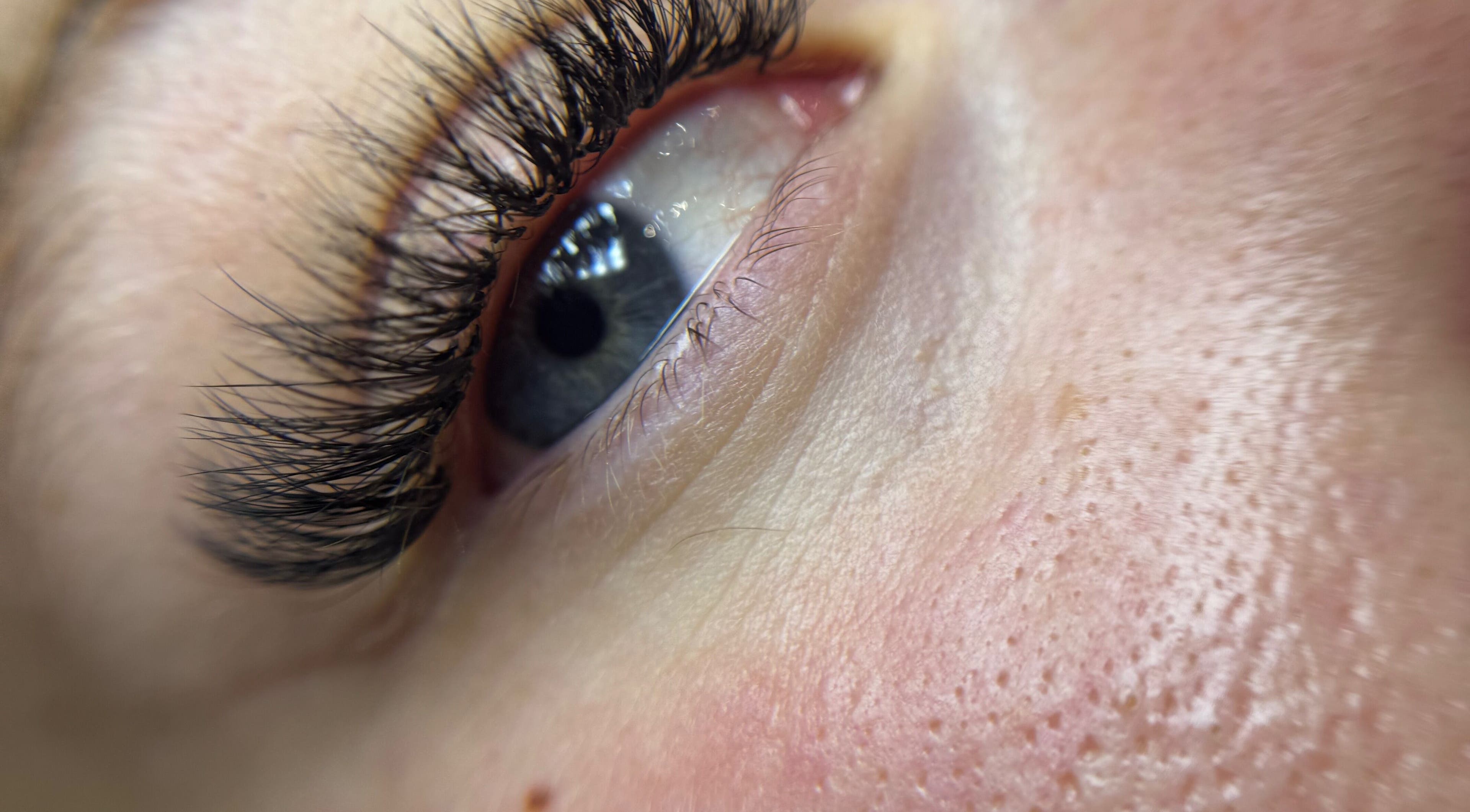 Close-up of styled lashes by By Tara-Jayne in Bridgwater, England, GB showcasing detailed eyelash artistry.