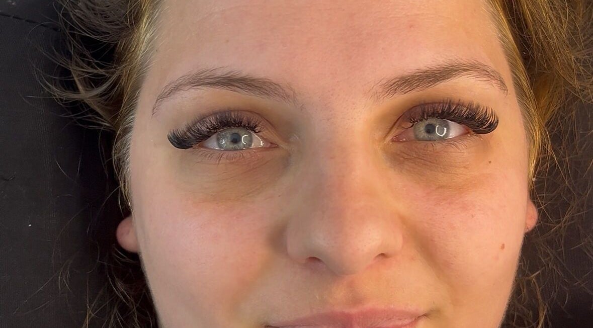 Close-up of eyelash extensions at Lazy Lash, Dublin, County Dublin, IE, showcasing detailed beauty work.