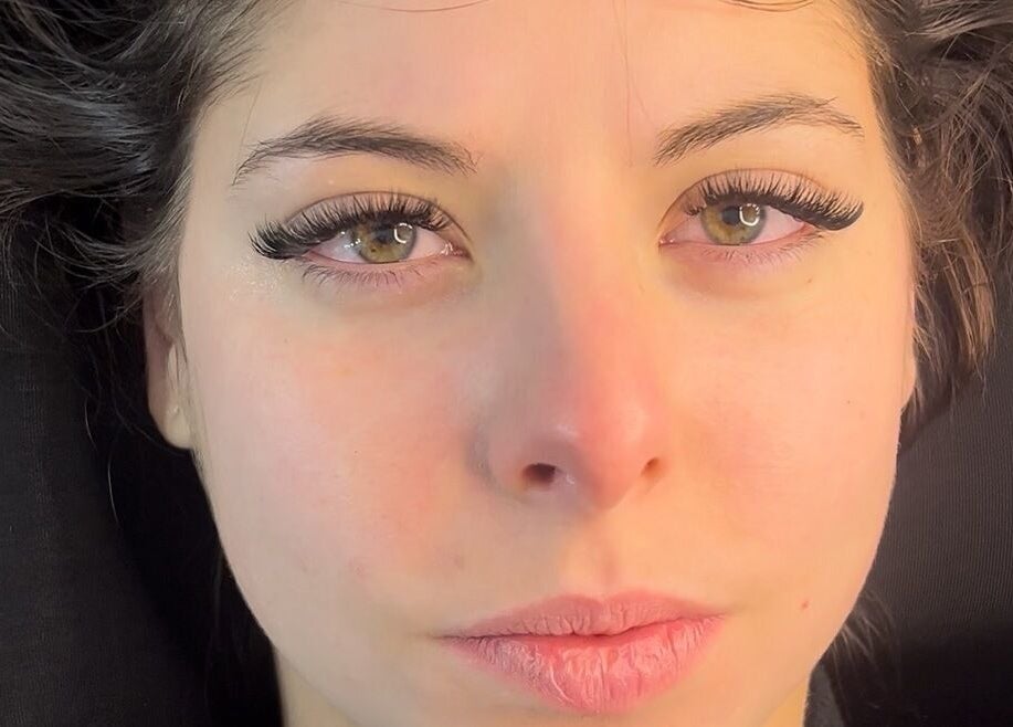 Close-up of woman with eyelash extensions at Lazy Lash, Dublin, County Dublin, IE.