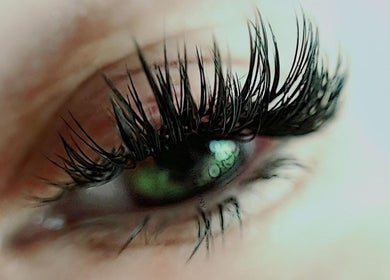 Close-up of lush lashes at Lash Centre, Portsmouth, England, GB, showcasing expert beauty treatments.