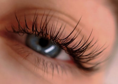 Close-up of elegant eyelashes at Lash Centre in Portsmouth, England, GB.