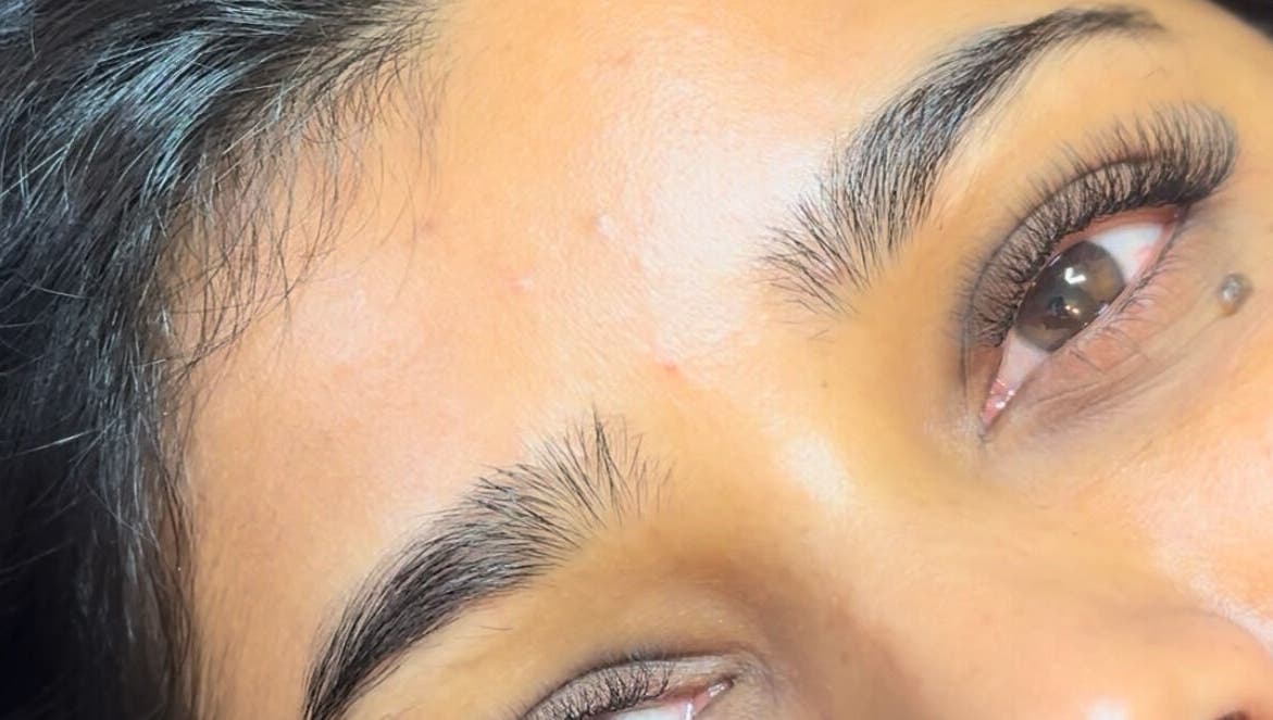 Close-up of eyelash extensions at Luxury Lashes Trinidad in Union Hall, San Fernando, TT.