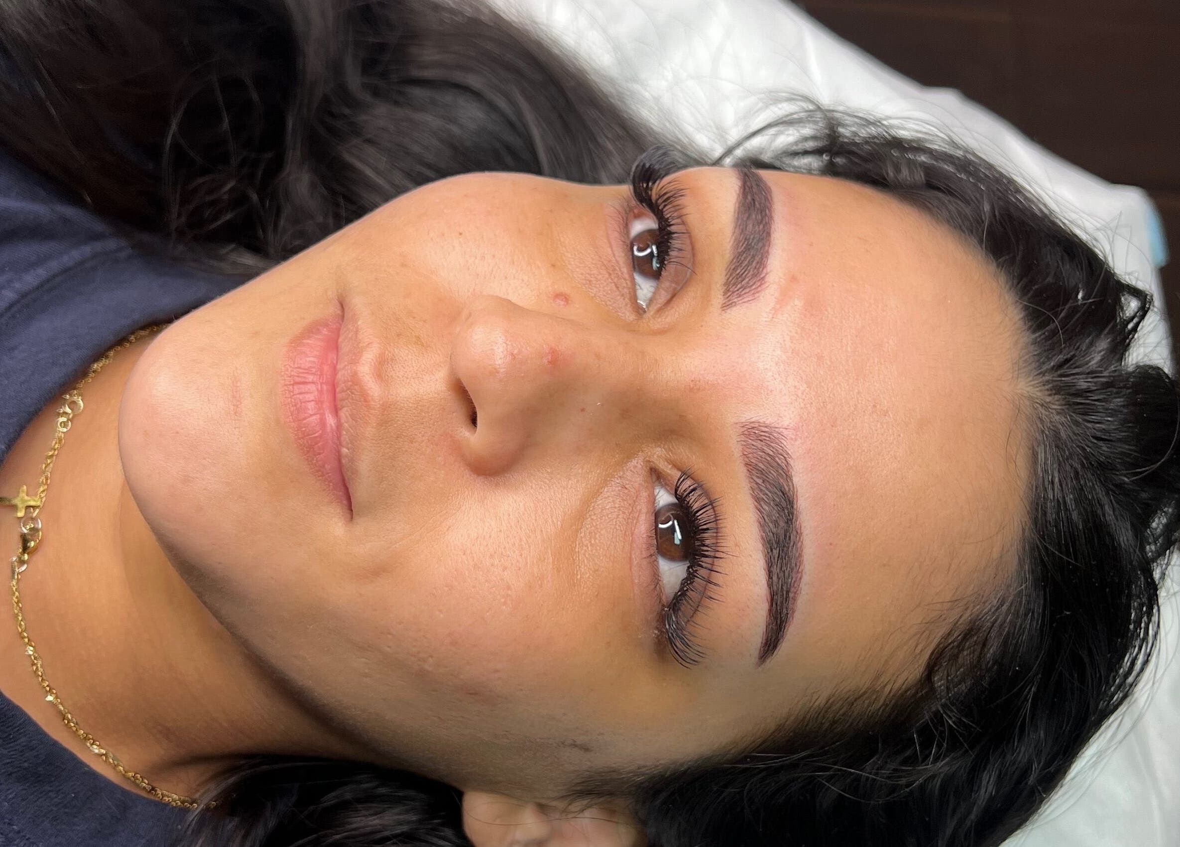 Woman with styled lashes at Luxury Lashes Trinidad, Union Hall, San Fernando, TT.