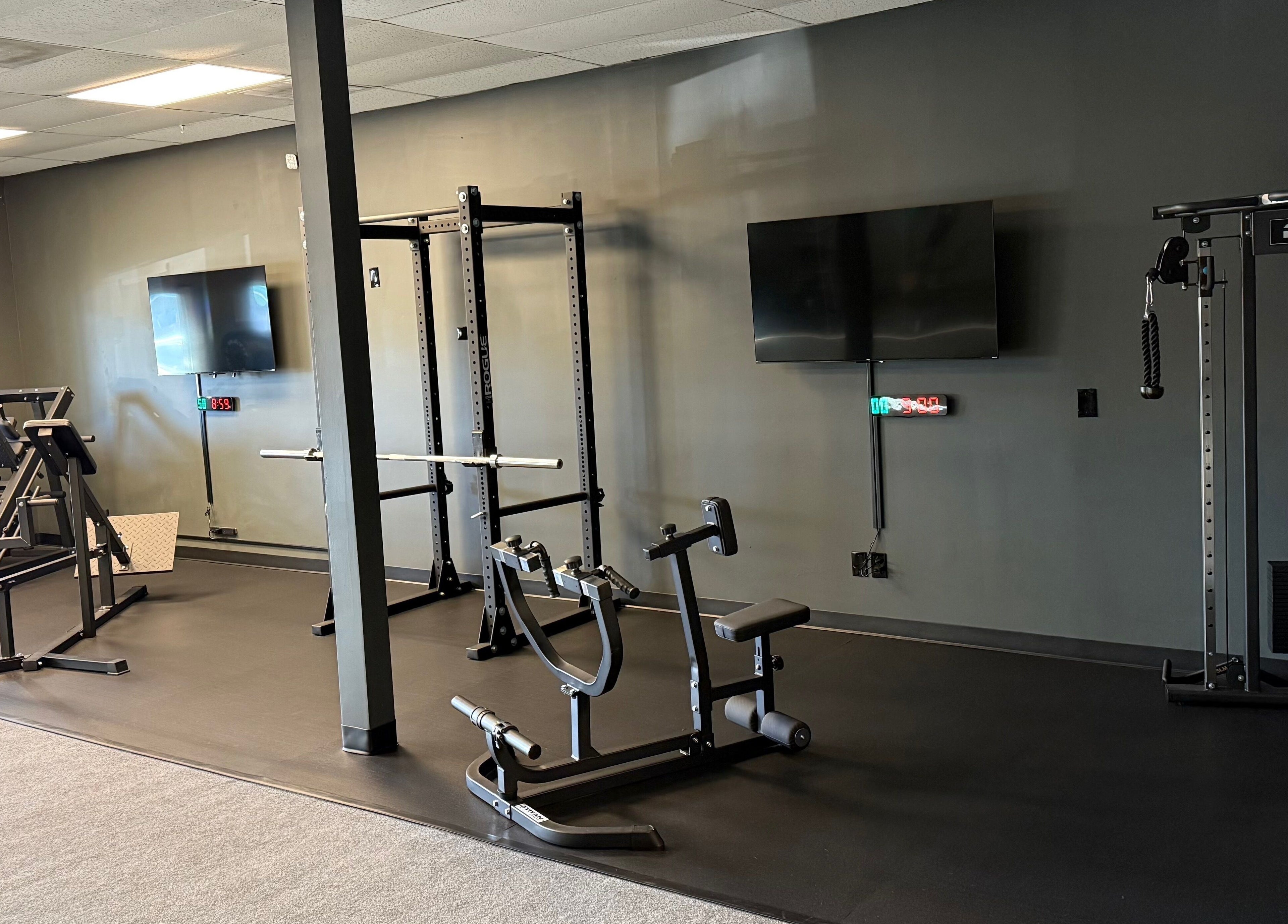 Modern gym equipment at TNT Personal Training Studio in Duluth, Georgia, US for personalized workouts.